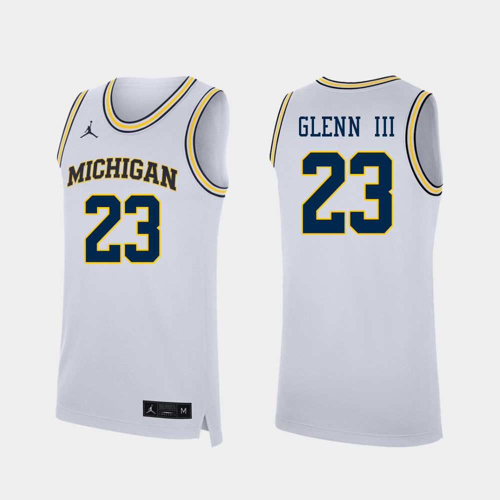 Men #23 Gregg Glenn III Michigan Wolverines College Basketball Jerseys Sale-White - Click Image to Close